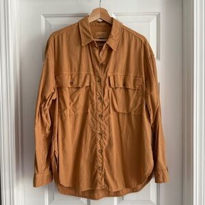 Universal Thread Camel Oversized Button-Up Shirt - 100% Cotton